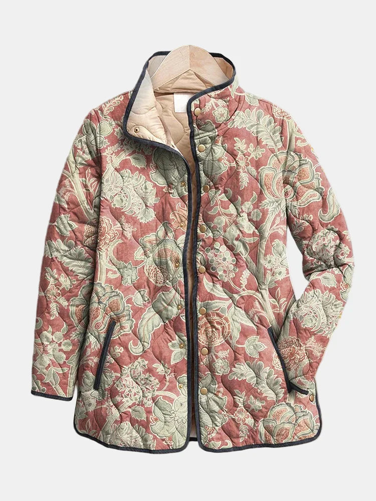 Naya - Vintage Floral Casual Quilted Jacket